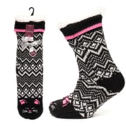 Ladies Cable Lounge Socks w 3d Cat Asst (SK1135)