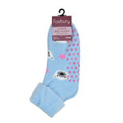Ladies Design Brushed Bed Socks With Gripper (SK184A)
