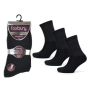 rjm Ladies 3pk Black Diabetic Socks Size4-7 (SK563)