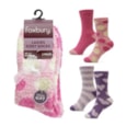 rjm Ladies 2pk Cosy Socks Hearts & Stripes Asstd rjm Ladies 2pk Cosy Socks Hearts & Stripes Asstd