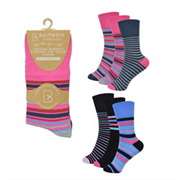Ladies 3 Pack Bamboo Non Elastic Design Socks (SK823)