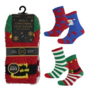 Mens 2 Pack Christmas Cosy Socks (SK879A)