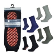 Mens Brushed Gripper Slipper Socks Asst Mens Brushed Gripper Slipper Socks Asst