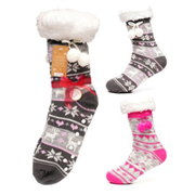 Ladies Christmas Lounge Sherpa Lining Socks (SK950A)