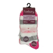 Ladies 2 Pack Stripe Cosy Socks Ladies 2 Pack Stripe Cosy Socks