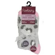 Ladies 2 Pack Design Cosy Socks (SK977A)