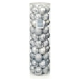 50pc Multi Finish Baubles Silver 60mm 50pc Multi Finish Baubles Silver 60mm
