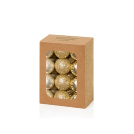 24 Multi Finish Baubles Champagne Gold 30mm 24 Multi Finish Baubles Champagne Gold 30mm