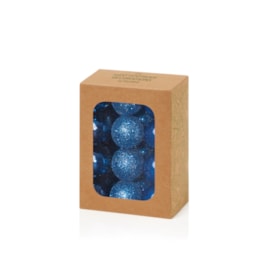 24 Multi Finish Baubles Midnight Blue 30mm 24 Multi Finish Baubles Midnight Blue 30mm