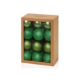 24 Multi Finish Baubles Dark Green 60mm