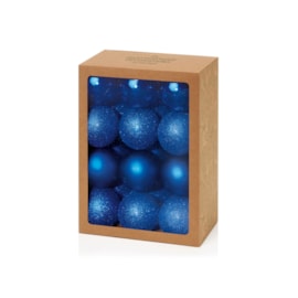 24 Multi Finish Baubles Midnight Blue 60mm 24 Multi Finish Baubles Midnight Blue 60mm