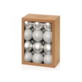 24 Multi Finish Baubles Silver 60mm