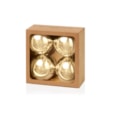 4pc Shatterproof Shiny Baubles Champagne Gold 100mm