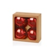 4pc Shatterproof Shiny Baubles Red 100mm