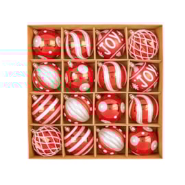 16pc Multi Design Boxed Red-wht-silver 80cm 16pc Multi Design Boxed Red-wht-silver 80cm