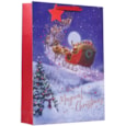 Santas Sleigh Ride Gift Bag X/large Santas Sleigh Ride Gift Bag X/large