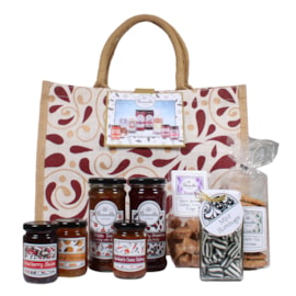 Bramble Jute Red Hamper Bag Large