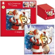 Giftmaker Square Traditional Santa Cards 10's (XANGC803)