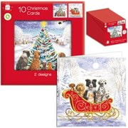 Giftmaker Square Traditional Pup & Kitten Cards 10's (XANGC809)