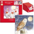 Giftmaker Square Geese & Owls Cards 10's (XANGC841)