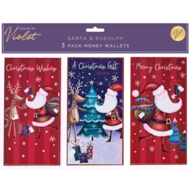Santa & Rudolph 3pk Money Wallets