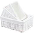 Jvl White Storage Baskets Set3 Jvl White Storage Baskets Set3