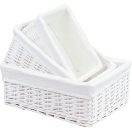 Jvl White Storage Baskets Set3 (24-110)