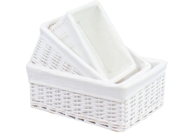 Jvl White Storage Baskets Set3 Jvl White Storage Baskets Set3