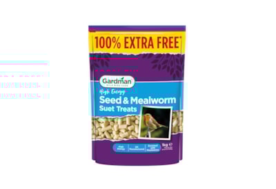 Gardman Seed & Mealworm Suet Treats + 100% 1kg Gardman Seed & Mealworm Suet Treats + 100% 1kg