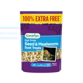 Gardman Seed & Mealworm Suet Treats + 100% 1kg