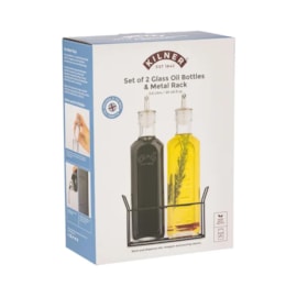 Kilner 2 Oil Bottles & Metal Rack 0.6lt Kilner 2 Oil Bottles & Metal Rack 0.6lt