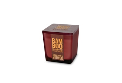 Heart & Home Bamboo Candle Jar Amber Wood & Vetiver Small Heart & Home Bamboo Candle Jar Amber Wood & Vetiver Small