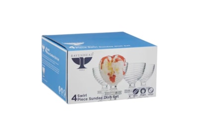 Ravenhead Essentials Swirl Sundae Dish Set Of 4 Ravenhead Essentials Swirl Sundae Dish Set Of 4