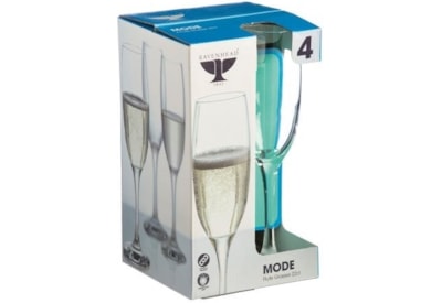 Ravenhead Mode Set Of 4 Flute Glasses 22cl Ravenhead Mode Set Of 4 Flute Glasses 22cl