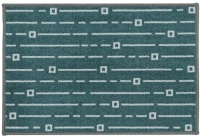 Jvl Savio Machine Washable Mat Teal 40x60c Jvl Savio Machine Washable Mat Teal 40x60c