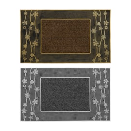 Jvl Daisy Metallic Pvc Doormat 45x75 Jvl Daisy Metallic Pvc Doormat 45x75