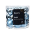 Glass Mini Baublesx24 Shiny Matt Blue Ice 2.5cm Glass Mini Baublesx24 Shiny Matt Blue Ice 2.5cm