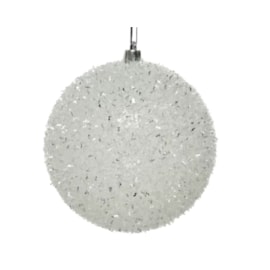 Shatterproof Bauble Ice Finish Glitter 10cm Shatterproof Bauble Ice Finish Glitter 10cm