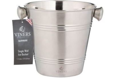 Viners Barware Silver Single Wall Ice Bucket 1lt (0302.216)