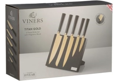 Viners Titan Gold Knifeblock Giftbox 6pce (0305.140)
