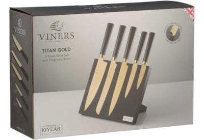 Viners Titan Gold Knifeblock Giftbox 6pce Viners Titan Gold Knifeblock Giftbox 6pce