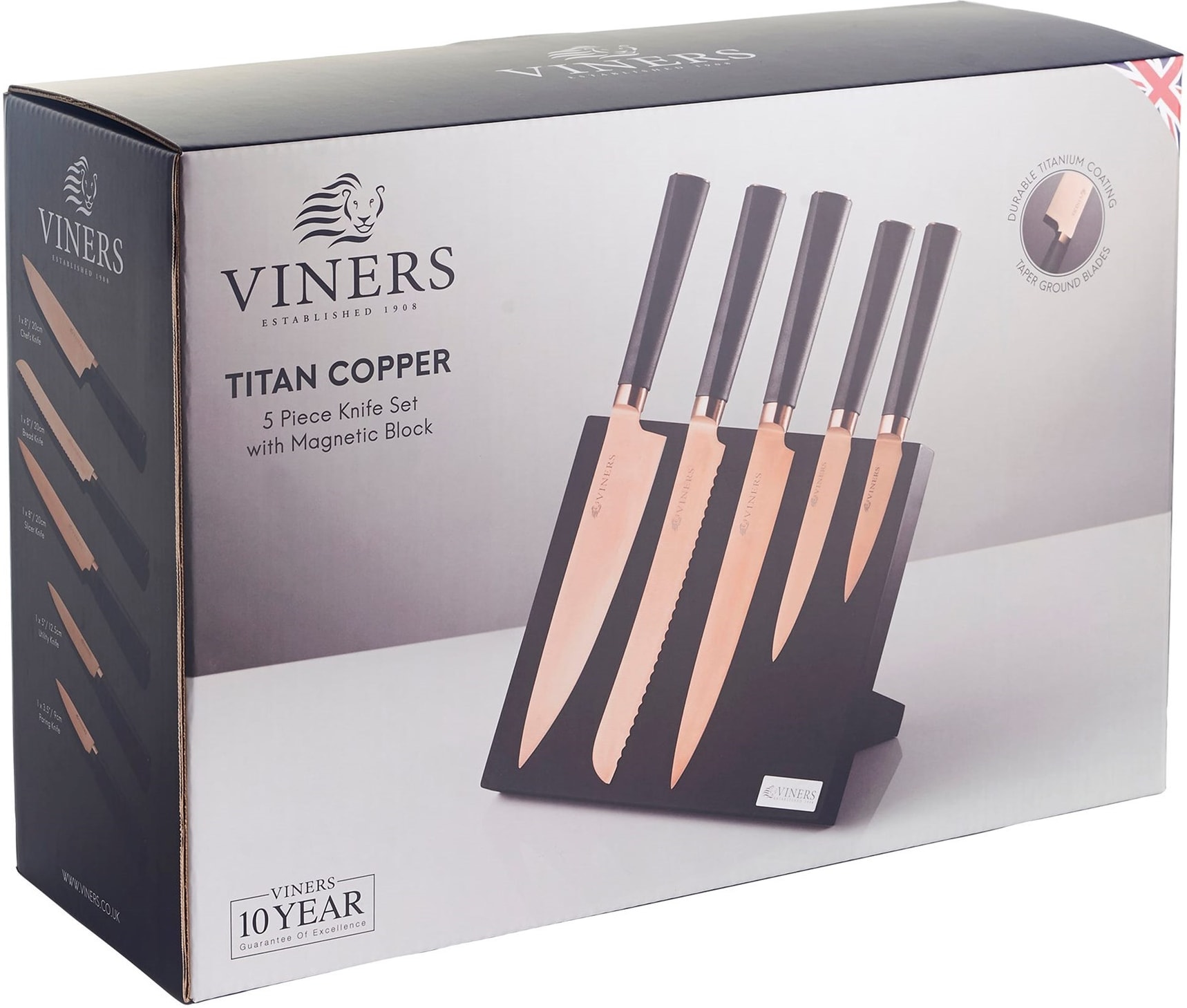 Titan Copper Knife Block Set Knives Scissors Page