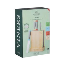 Viners Assure Colour Code Knife Block & Board Set Viners Assure Colour Code Knife Block & Board Set