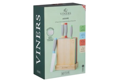 Viners Assure Colour Code Knife Block & Board Set (0305.240)