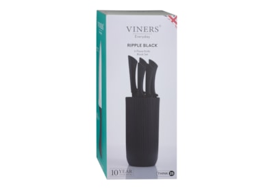 Viners Everyday Black Ripple 5pc Knife Block Set Viners Everyday Black Ripple 5pc Knife Block Set