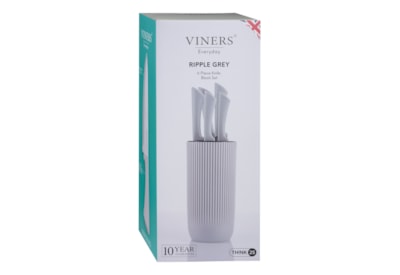 Viners Everyday Grey Ripple 5pc Knife Block Set Viners Everyday Grey Ripple 5pc Knife Block Set