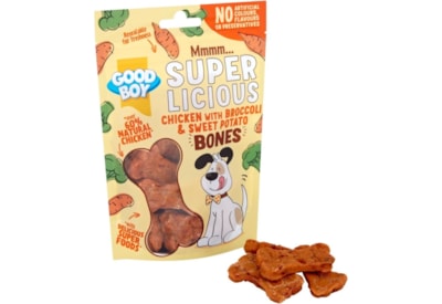 Good Boy Superlicious Chicken Broccoli & Sweet Potato Bones 100g Good Boy Superlicious Chicken Broccoli & Sweet Potato Bones 100g