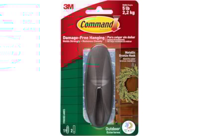 Command Outdoor Designer Hook Large Bronze Command Outdoor Designer Hook Large Bronze