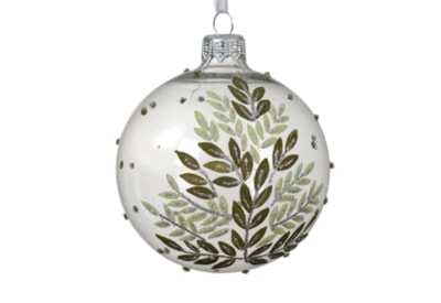 Glass Bauble Leaf Tree 8cm Glass Bauble Leaf Tree 8cm