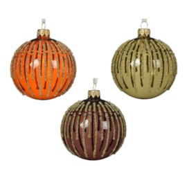 Glass Bauble Vertical Ice Assorted 8cm Glass Bauble Vertical Ice Assorted 8cm